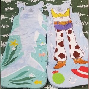 Little Sleepies Shark and Cowboy Sleep Sacks - Blue and Green